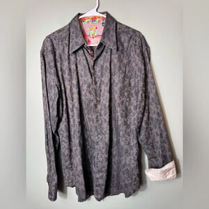 Robert Graham Men’s Button Up Dress Shirt‎ XL Brown